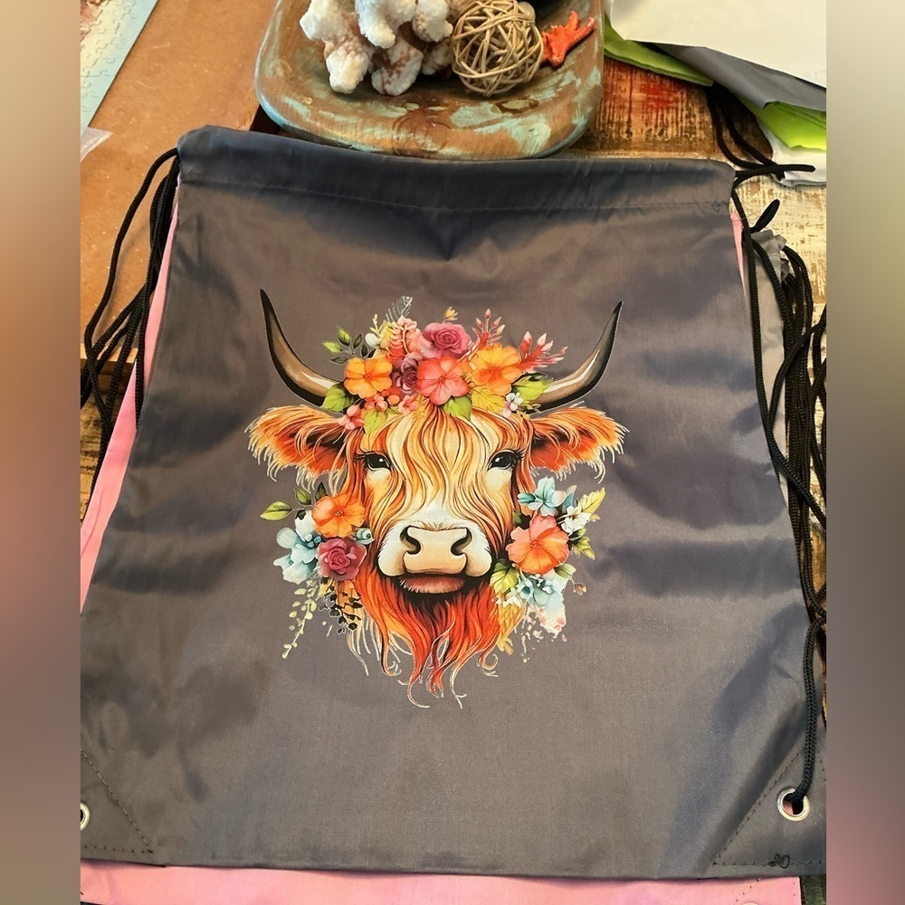 Hand pressed Drawstring Backpack, BN